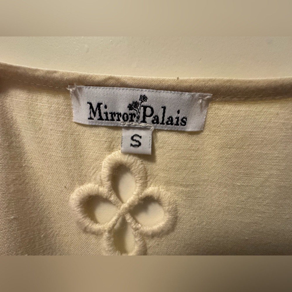 Mirror Palais Maria Cream Midi Dress with Floral Cutouts - Picture 4 of 6